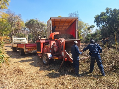 Wood chipper hire equipment ready for delivery